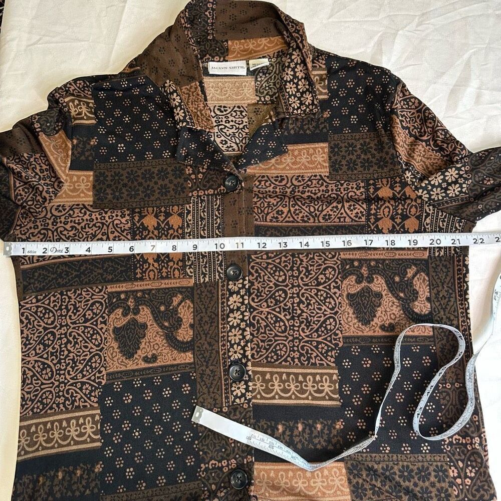 Vintage Jaclyn Smith Boho Patchwork Button Front … - image 6